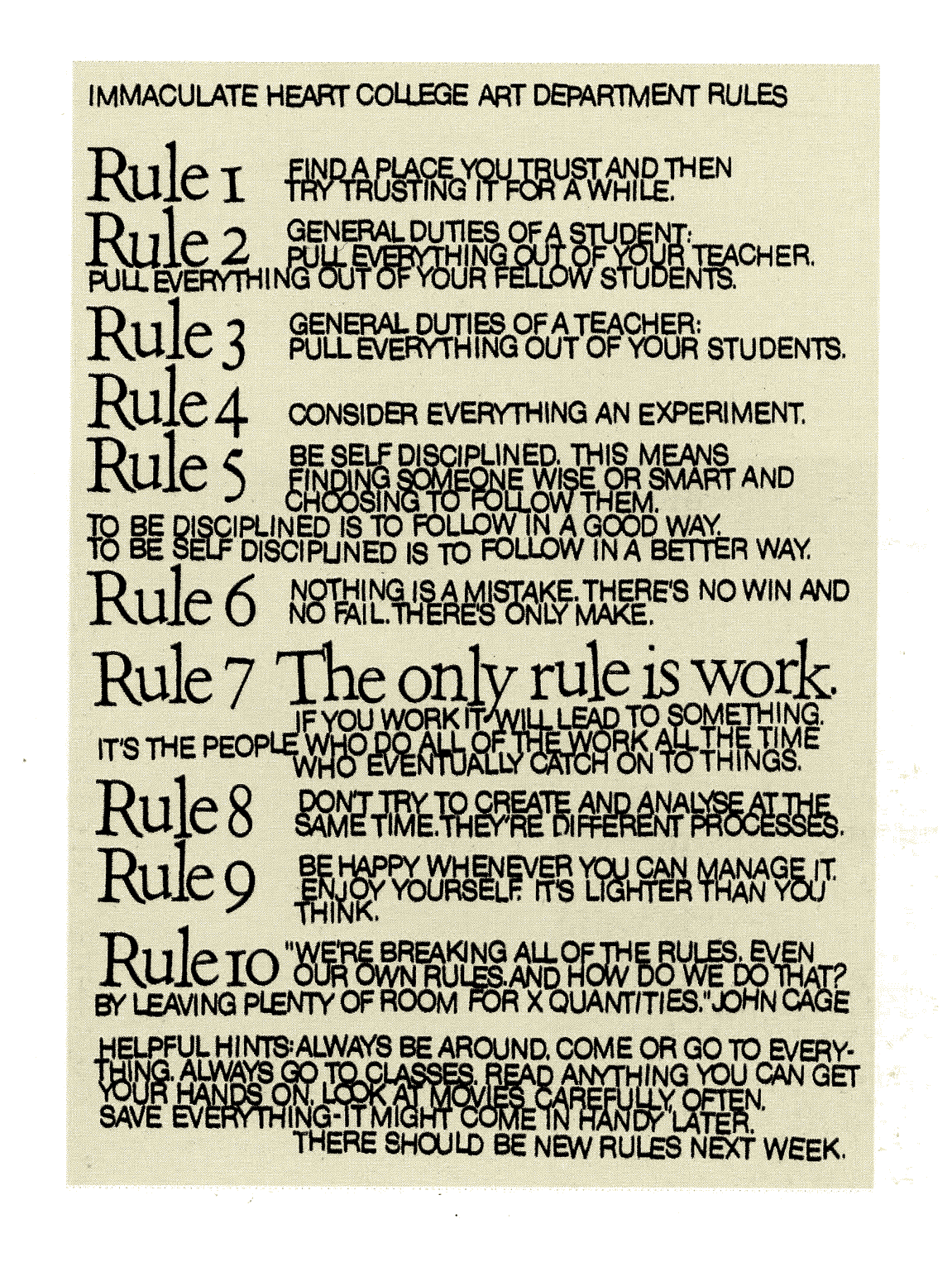 10 rules for teachers and students